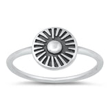 Aztec Sun Oxidized Classic Ring New .925 Solid Sterling Silver Band Sizes 4-10