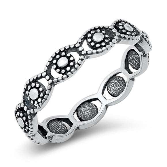 Bali Bead Sun Halo Ring New .925 Sterling Silver Band Sizes 4-10
