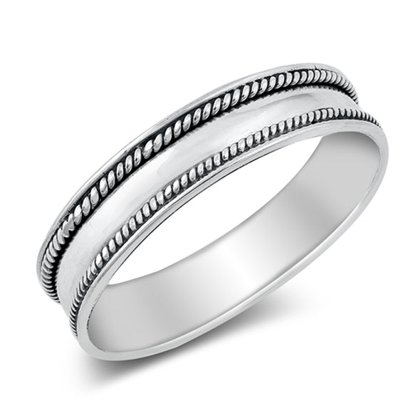 Bali Braid Rope Halo Promise New .925 Sterling Silver Band Sizes 5-10