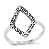 Elegant Filigree Swirl Geometric Ring New .925 Sterling Silver Band Sizes 5-10