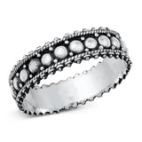 Boho Bali Bead Rope Halo Circle Ring New .925 Sterling Silver Band Sizes 5-9