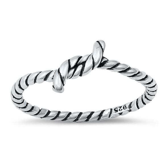 Rope Knot Lasso Love Wholesale Ring New .925 Sterling Silver Band Sizes 4-10