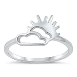 Sterling Silver Sun & Cloud Ring