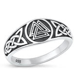 Sterling Silver Celtic Valknut Ring