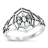Sterling Silver Spider & Web Ring