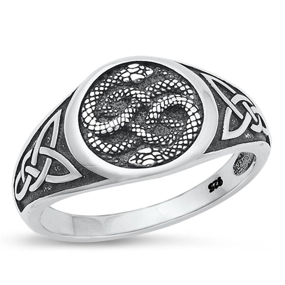 Sterling Silver Celtic Snake Ring