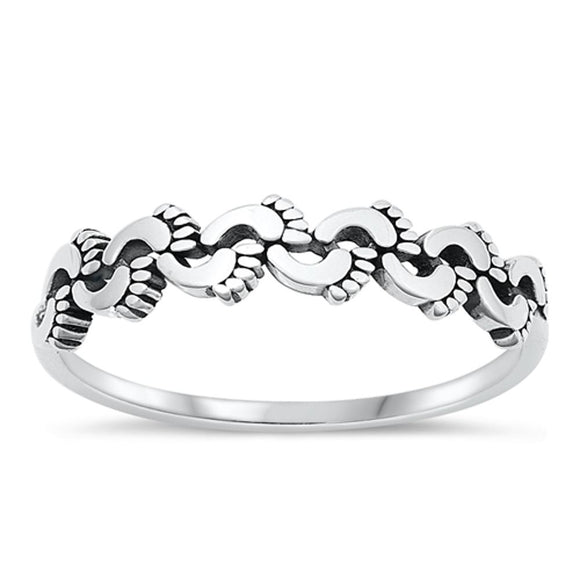 Sterling Silver Footprints Ring