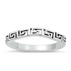 Sterling Silver Greek Key Ring