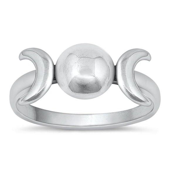 Sterling Silver Crescent Moon Ring