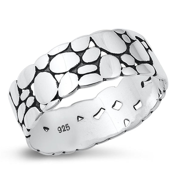 Sterling Silver Pebble Texture Ring