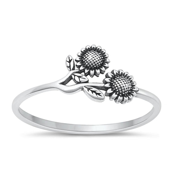 Sterling Silver Sunflower Ring