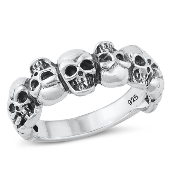 Sterling Silver Skulls Ring