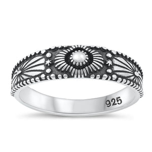 Sterling Silver Oxidized Sun Ring