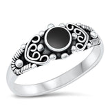 Bali Fashion Black Onyx Cute Boho Ring New .925 Sterling Silver Band Sizes 4-10