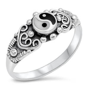 Sterling Silver Yin Yang Ring