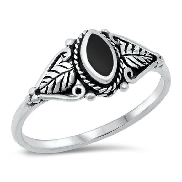 Bali Fashion Black Onyx Classic Ring New .925 Sterling Silver Band Sizes 4-10
