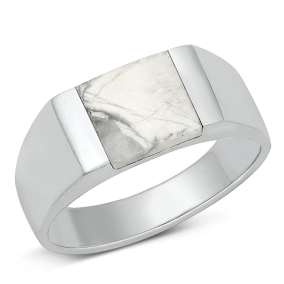 Sterling Silver White Buffalo Turquoise Ring