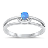 Sterling Silver Blue Lab Opal Ring