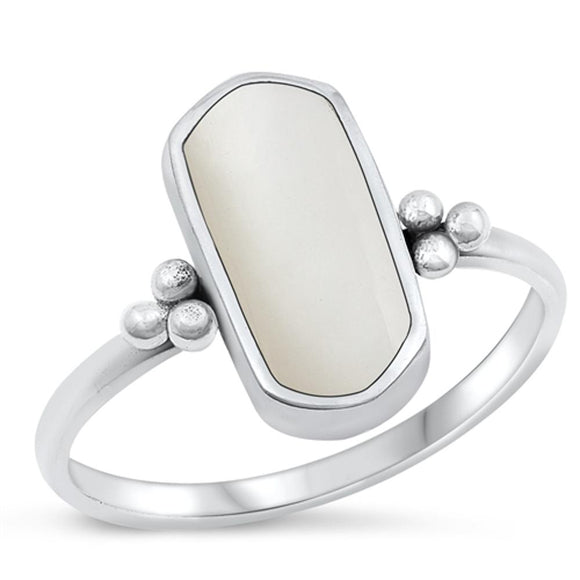Sterling Silver Mother of Pearl Bali Ring