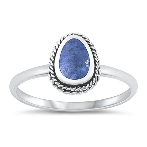 Sterling Silver Lapis Bali Ring