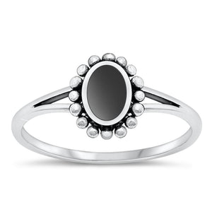 Sterling Silver Black Agate Ring