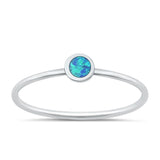 Sterling Silver Blue Lab Opal Ring