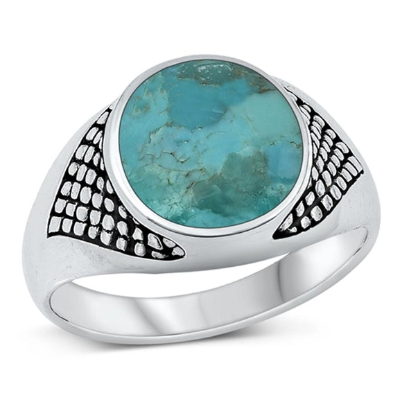 Sterling Silver Turquoise Signet Ring