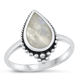Sterling Silver Moonstone Bali Ring