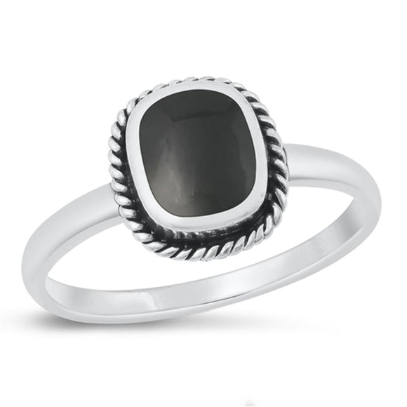 Sterling Silver Black Agate Ring