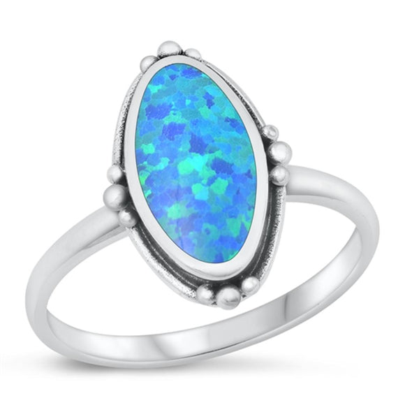 Sterling Silver Blue Lab Opal Ring