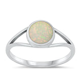 Sterling Silver White Lab Opal Ring