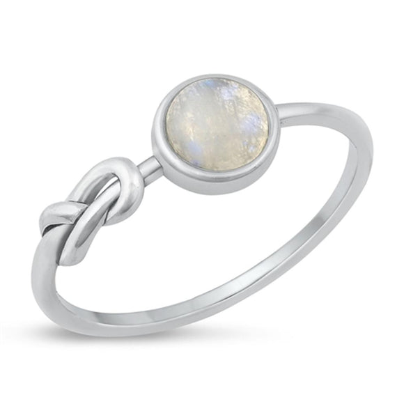 Sterling Silver Moonstone Knot Ring