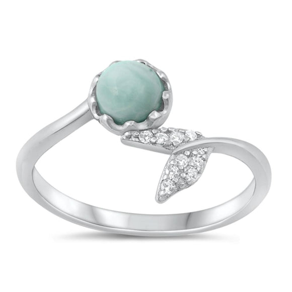 Sterling Silver Larimar Whale Ring