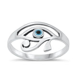 Sterling Silver Mother of Pearl Evil Eye Ring