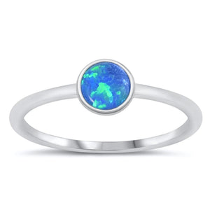 Sterling Silver Blue Lab Opal Ring