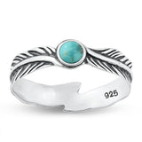 Sterling Silver Turquoise Feather Ring