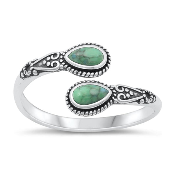Sterling Silver Turquoise Adjustable Ring
