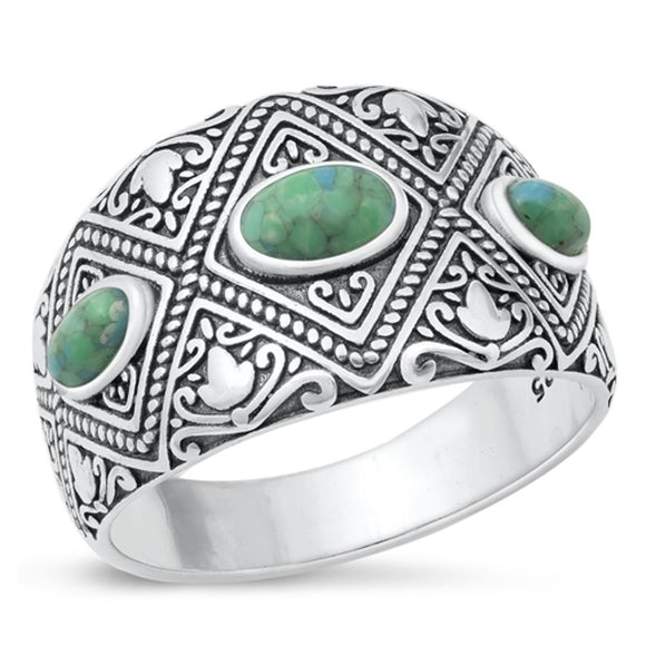 Sterling Silver Bali Turquoise Ring
