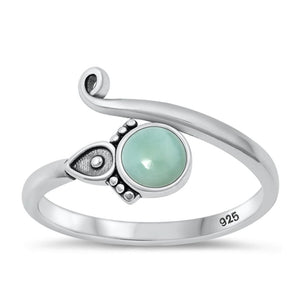 Sterling Silver Larimar Bali Ring