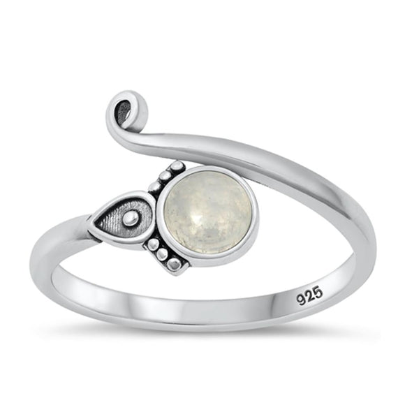 Sterling Silver Moonstone Bali Ring