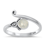 Sterling Silver Moonstone Bali Ring