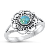 Sterling Silver Turquoise Bali Ring