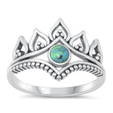 Sterling Silver Turquoise Crown Ring