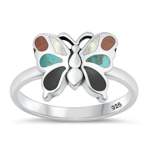 Sterling Silver Turquoise Butterfly Ring