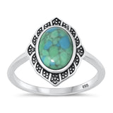 Sterling Silver Turquoise Bali Ring