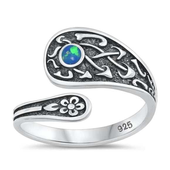 Sterling Silver Blue Lab Opal Ring