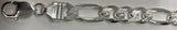Pave Figaro 300 - 11.2mm - Sterling Silver Heavy Figaro Chain