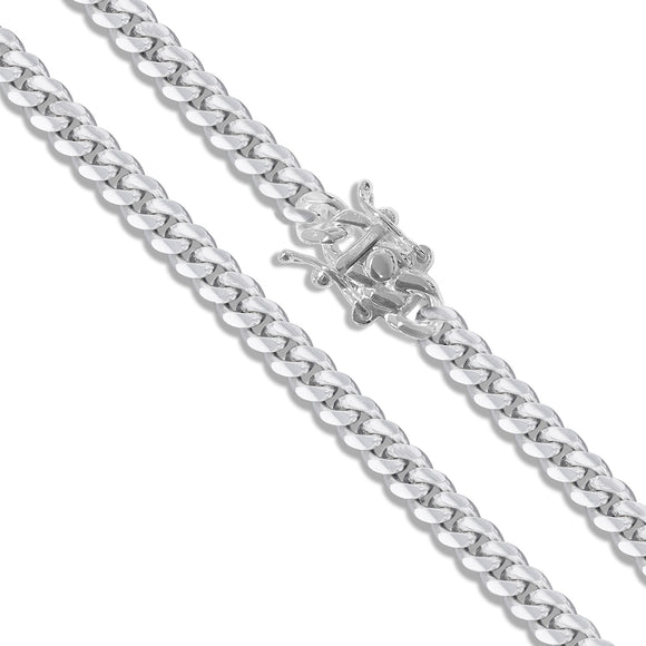 Miami Cuban 160 Box Lock - 5.7mm - Sterling Silver Miami Cuban Link Chain