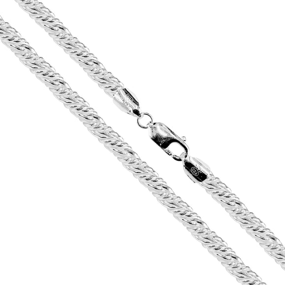 Twisted Foxtail 400 - 4.5mm - Sterling Silver Twisted Foxtail Chain Necklace