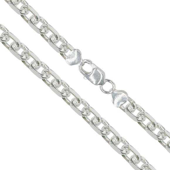 Cable 250 - 8mm - Sterling Silver Diamond-Cut Anchor Cable Chain
